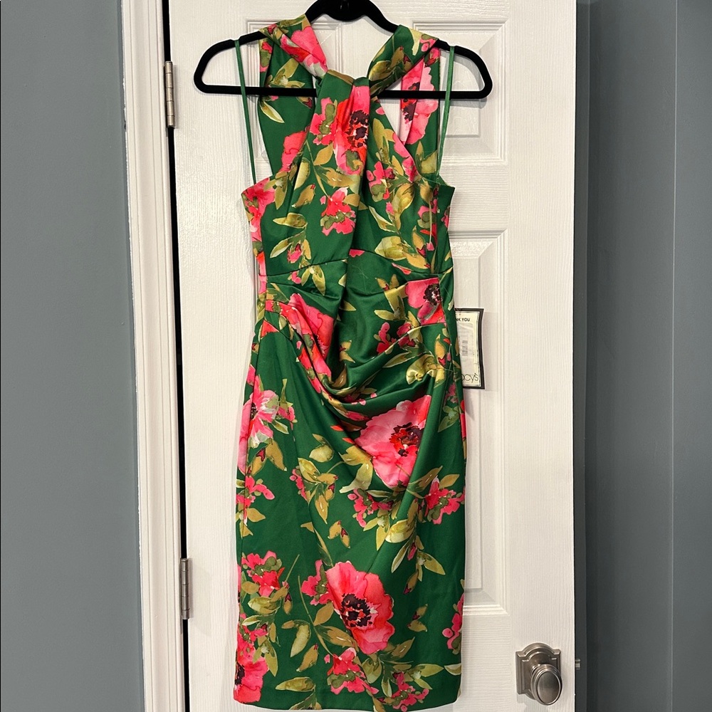 Floral Green and Pink Dress